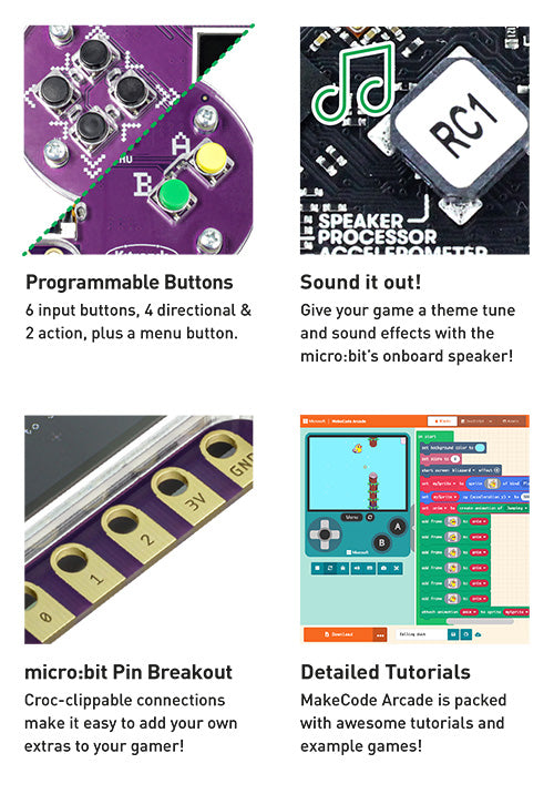 Kitronik ARCADE for micro:bit and MakeCode Arcade