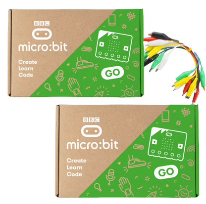 Bundle of 2 BBC micro:bit V2 GO and Alligator Clips