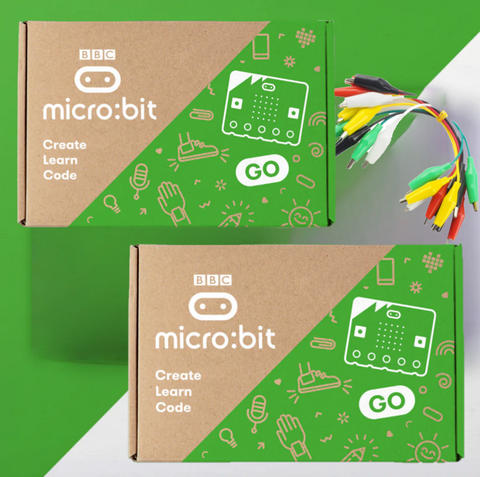 Bundle of 2 BBC micro:bit V2 GO and Alligator Clips